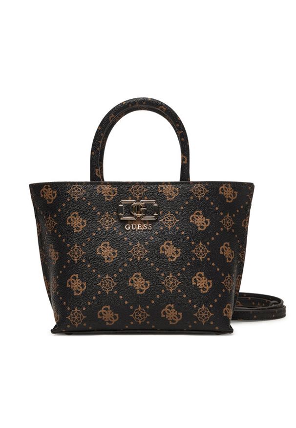 Guess Torebka Emelie Logo Mini HWGP99 28750 Brązowy. Kolor: brązowy. Materiał: skórzane