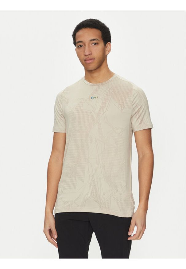 BOSS T-Shirt Desert Active 50537755 Beżowy Regular Fit. Kolor: beżowy. Materiał: syntetyk