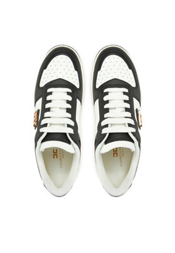 Elisabetta Franchi Sneakersy SA-49G-51E2-V400 Biały. Kolor: biały. Materiał: skóra