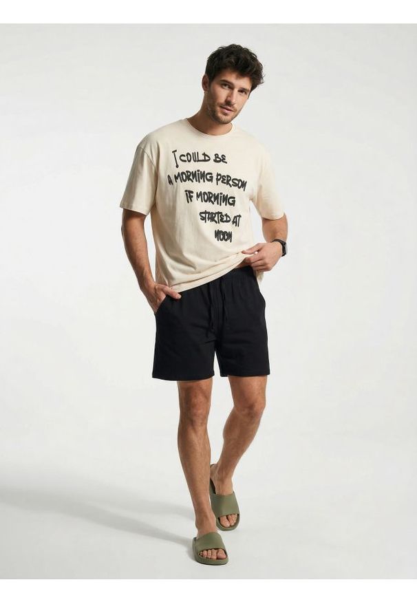 Sinsay - Bawełniana piżama dwuczęściowa z napisem - wielobarwny. Materiał: bawełna. Wzór: napisy