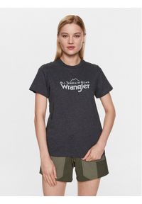 Wrangler T-Shirt Logo Tee WC5FGEB00 112326375 Szary Regular Fit. Kolor: szary. Materiał: bawełna