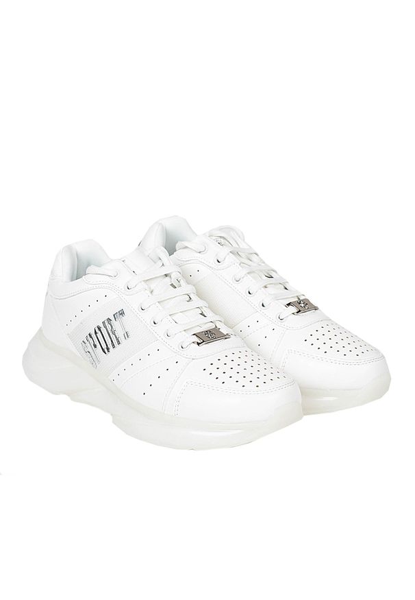 Plein Sport Sneakersy | SIPS963 | Mężczyzna | Biały. Kolor: biały. Materiał: skóra ekologiczna. Wzór: nadruk, aplikacja