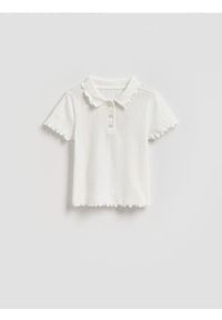 Reserved - Bluzka z ozdobnymi guzikami - złamana biel. Materiał: dzianina