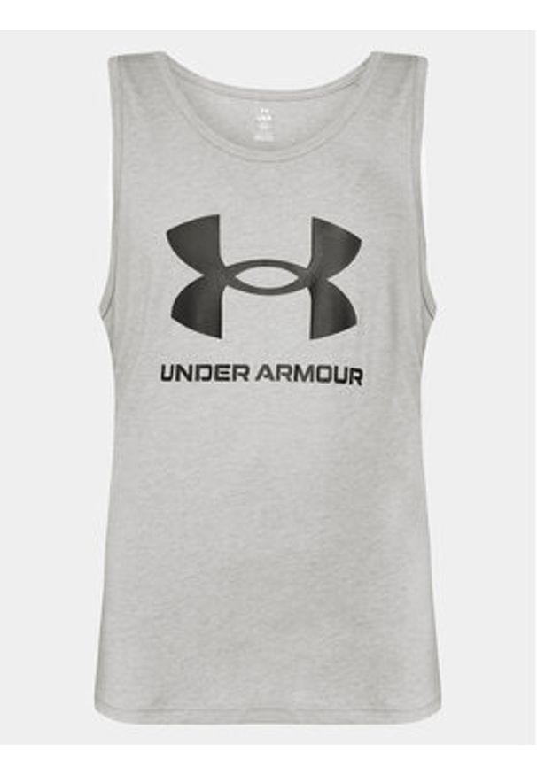 Under Armour Tank top Ua Sportstyle Logo Tank 1382883-035 Szary Loose Fit. Kolor: szary. Materiał: bawełna