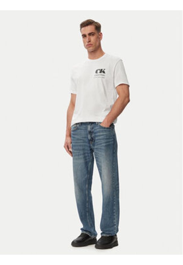 Calvin Klein Jeans T-Shirt Resort Graphic LV04RG802G Biały Regular Fit. Kolor: biały. Materiał: bawełna