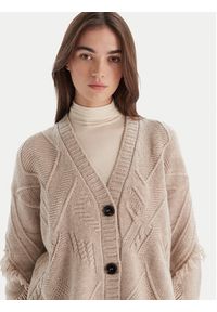 Weekend Max Mara Kardigan Stallo 2525346052 Beżowy Regular Fit. Kolor: beżowy. Materiał: wełna #5