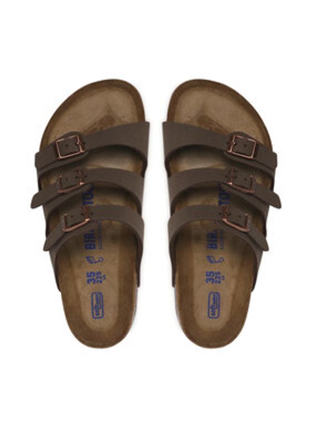Birkenstock Klapki Florida 0053881 Brązowy. Kolor: brązowy. Materiał: skóra