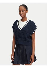 Tommy Jeans Sweter DW0DW22927 Granatowy Regular Fit. Kolor: niebieski. Materiał: bawełna #1