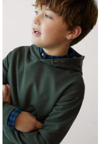 Mango Kids - Bluza bawełniana dziecięca HOOD. Typ kołnierza: kaptur. Kolor: złoty, wielokolorowy, brązowy. Materiał: bawełna. Wzór: gładki #3