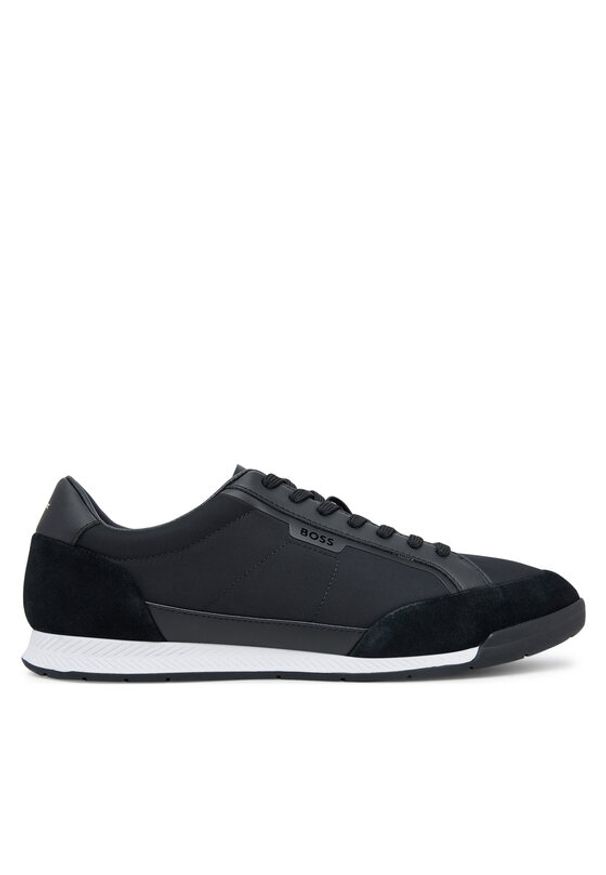 BOSS Sneakersy Nitan 50548864 Czarny. Kolor: czarny. Materiał: zamsz, skóra