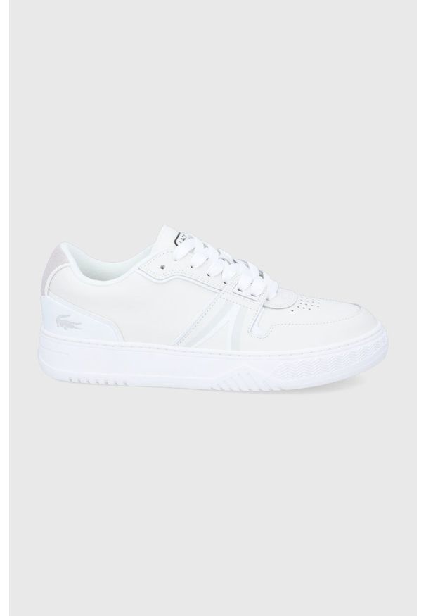 Lacoste Buty skórzane kolor biały. Nosek buta: okrągły. Zapięcie: sznurówki. Kolor: biały. Materiał: skóra