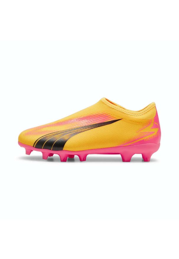 Buty piłkarskie męskie Puma Ultra Match Ll. Zapięcie: bez zapięcia. Kolor: pomarańczowy. Materiał: syntetyk, materiał. Szerokość cholewki: normalna. Sport: piłka nożna