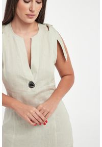 Armani Exchange - Sukienka lniana ARMANI EXCHANGE. Materiał: len #2