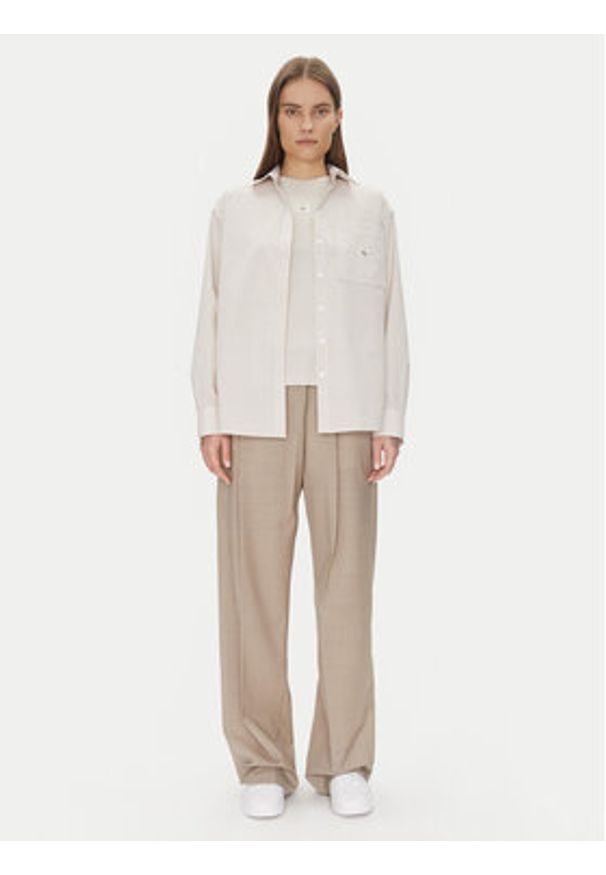 Calvin Klein Jeans Koszula J20J224436 Beżowy Relaxed Fit. Kolor: beżowy. Materiał: bawełna