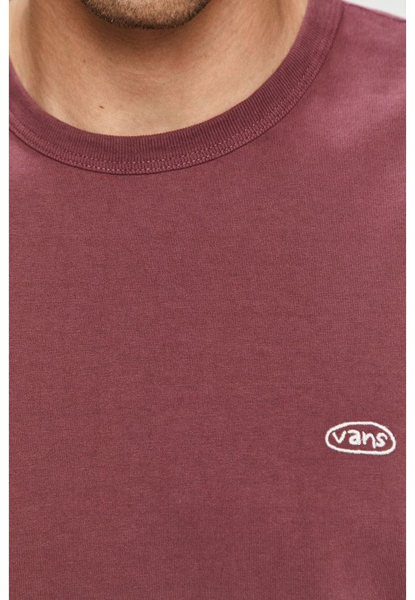 Vans - T-shirt. Okazja: na co dzień. Kolor: fioletowy. Materiał: dzianina. Wzór: gładki. Styl: casual