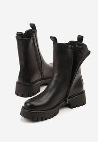 Born2be - Czarne Botki Sztyblety z Wysoką Cholewką Radvira. Okazja: na co dzień. Wysokość cholewki: przed kolano. Kolor: czarny. Materiał: jeans, dzianina. Szerokość cholewki: normalna. Styl: casual #4
