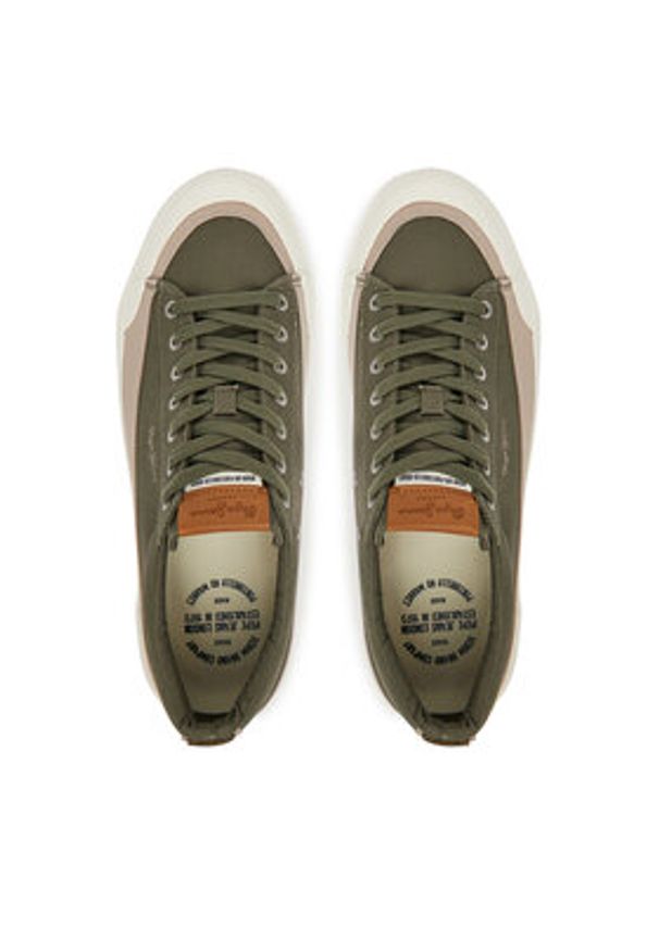 Pepe Jeans Sneakersy Ben Wash M PMS31075 Khaki. Kolor: brązowy. Materiał: materiał