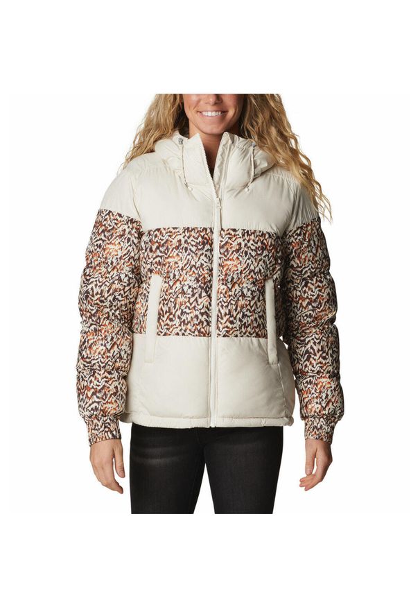 columbia - Kurtka Zimowa Pikowana Damska Columbia Pike Lake II Insulated. Kolor: biały, beżowy. Materiał: puch. Sezon: zima. Sport: turystyka piesza