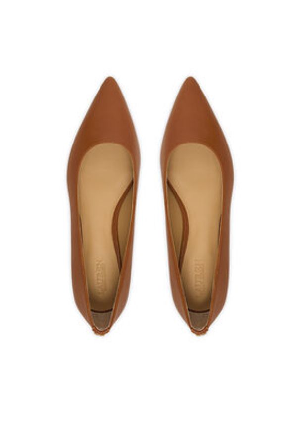 Lauren Ralph Lauren - LAUREN RALPH LAUREN Baleriny Londyn 802P09039002 Brązowy. Kolor: brązowy. Materiał: skóra