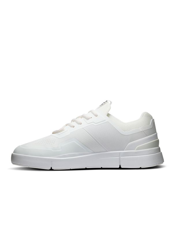 On - ON THE ROGER Spin White | Black Sneakersy damskie. Okazja: na co dzień, do pracy. Kolor: biały. Materiał: materiał. Szerokość cholewki: normalna. Sport: tenis