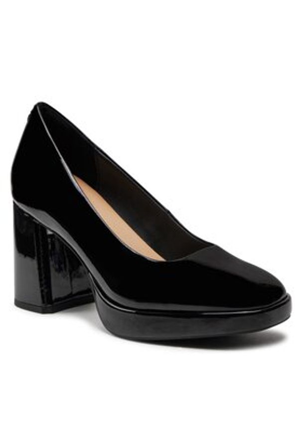 Clarks Czółenka Zoya85 Court 26176364 Czarny. Kolor: czarny. Materiał: skóra, lakier