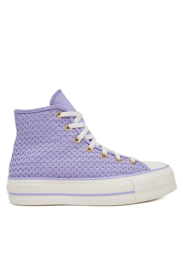 Converse Trampki Chuck Taylor All Star Lift Platform Knit Kadın Mor A13644C Fioletowy. Kolor: fioletowy. Materiał: materiał. Obcas: na platformie