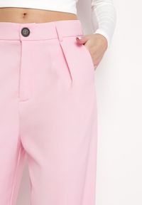 Born2be - Różowe Spodnie w Garniturowym Stylu z Wysokim Stanem Glorda. Stan: podwyższony. Kolor: różowy. Styl: elegancki #3