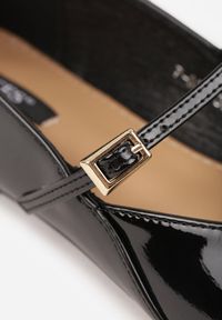 Renee - Czarne Balerinki Mary Jane na Płaskiej Podeszwie z Paskami na Sprzączki Zinitia. Okazja: na co dzień. Zapięcie: pasek. Kolor: czarny. Materiał: jeans. Obcas: na płaskiej podeszwie. Styl: casual, elegancki, klasyczny #4