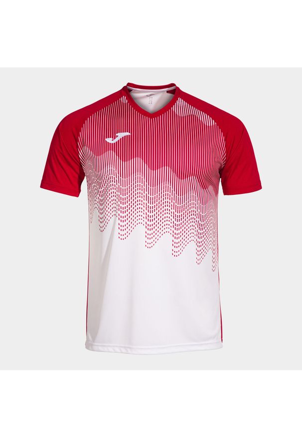 Koszulka z dekoltem w szpic Joma Tiger VI. Kolor: czerwony, wielokolorowy, biały. Materiał: materiał. Sport: piłka nożna