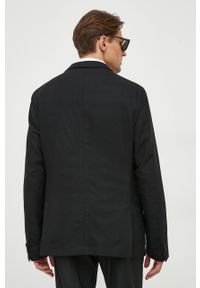 BOSS marynarka z domieszką wełny kolor czarny. Okazja: na co dzień. Kolor: czarny. Materiał: wełna. Styl: casual, klasyczny #4