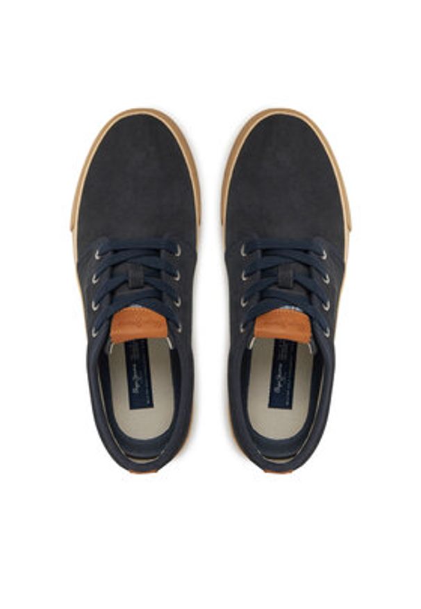 Pepe Jeans Sneakersy Ben Low PMS31071 Granatowy. Kolor: niebieski. Materiał: zamsz, skóra