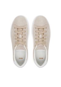 BOSS Sneakersy 50541646 Beżowy. Kolor: beżowy. Materiał: zamsz, skóra