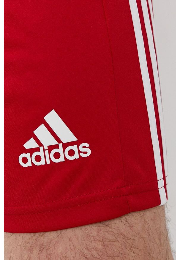 adidas Performance - Szorty. Okazja: na co dzień. Kolor: czerwony. Materiał: dzianina, materiał. Wzór: gładki. Styl: casual