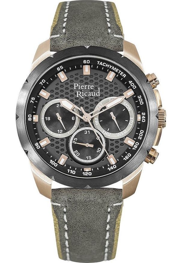 Zegarek Pierre Ricaud Zegarek męski Pierre Ricaud P97210.R216QF szary. Kolor: szary