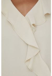 XT Studio bluzka damska kolor beżowy gładka. Okazja: na co dzień. Kolor: beżowy. Materiał: tkanina. Wzór: gładki. Styl: casual #5
