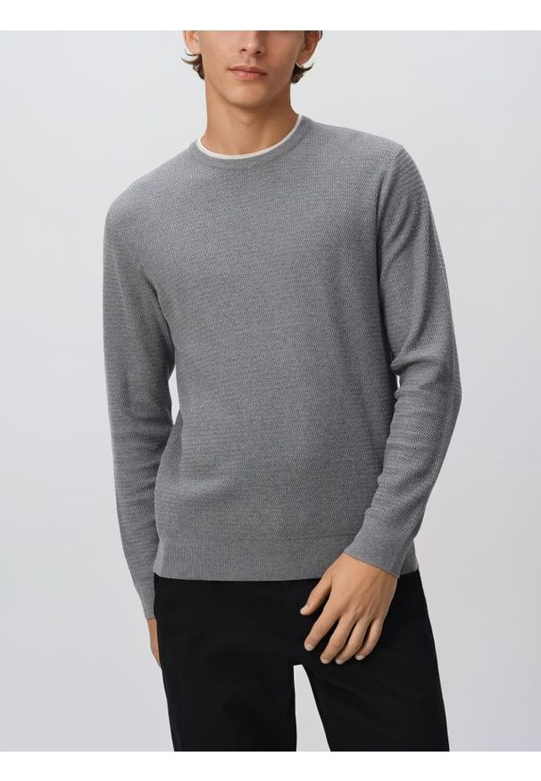 Reserved - Sweter z bawełną - szary. Kolor: szary. Materiał: bawełna