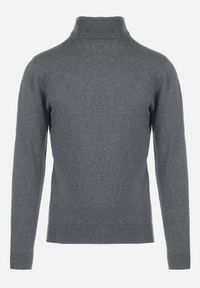 Born2be - Szary Bawełniany Sweter z Golfem Jarelia. Typ kołnierza: golf. Kolor: szary. Materiał: bawełna. Styl: elegancki, klasyczny #2