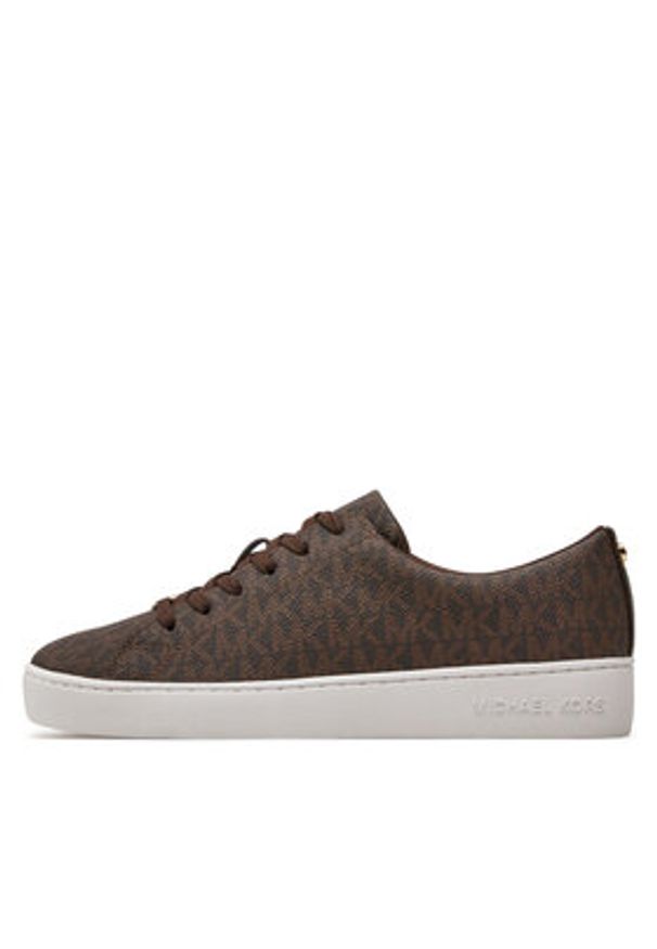 MICHAEL Michael Kors Sneakersy Keaton Lace Up 43R4KTFS1B Brązowy. Kolor: brązowy. Materiał: skóra