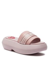 Love Moschino - LOVE MOSCHINO Klapki JA28107I0IIX760A Różowy. Kolor: różowy. Materiał: skóra #5