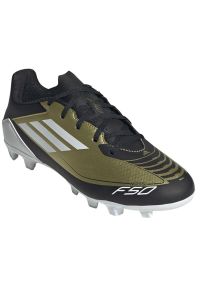 Adidas - Buty adidas F50 Club Messi FxG M IG9331 złoty. Zapięcie: sznurówki. Kolor: złoty. Materiał: materiał, syntetyk. Szerokość cholewki: normalna #4