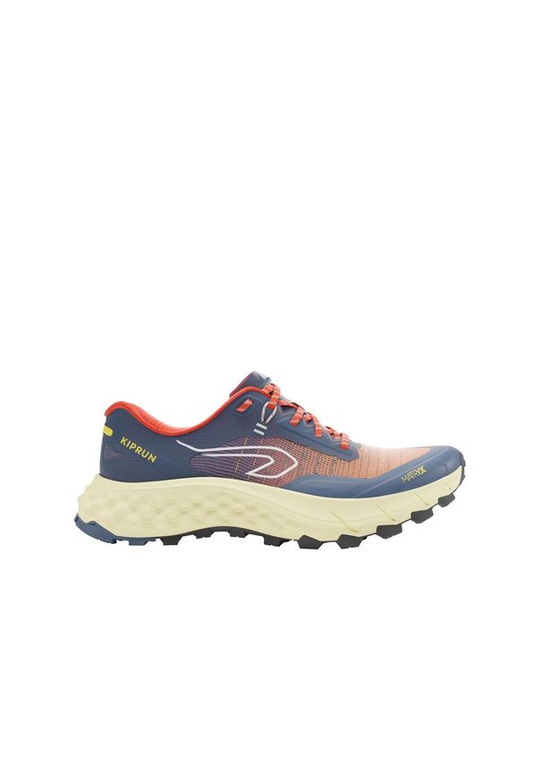 KIPRUN - Buty do biegania w terenie męskie Kiprun MT Cushion 2. Kolor: wielokolorowy, niebieski, pomarańczowy. Materiał: kauczuk, materiał. Szerokość cholewki: normalna. Sport: bieganie