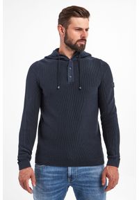 JOOP! Jeans - Sweter JOOP! JEANS. Typ kołnierza: kaptur. Materiał: bawełna, prążkowany. Wzór: ze splotem #5
