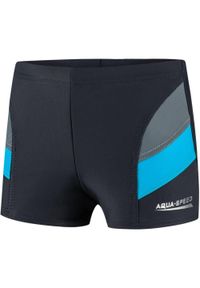 Aqua Speed - Bokserki pływackie młodzieżowe ANDY roz.152 kol.32. Kolor: wielokolorowy, niebieski, szary