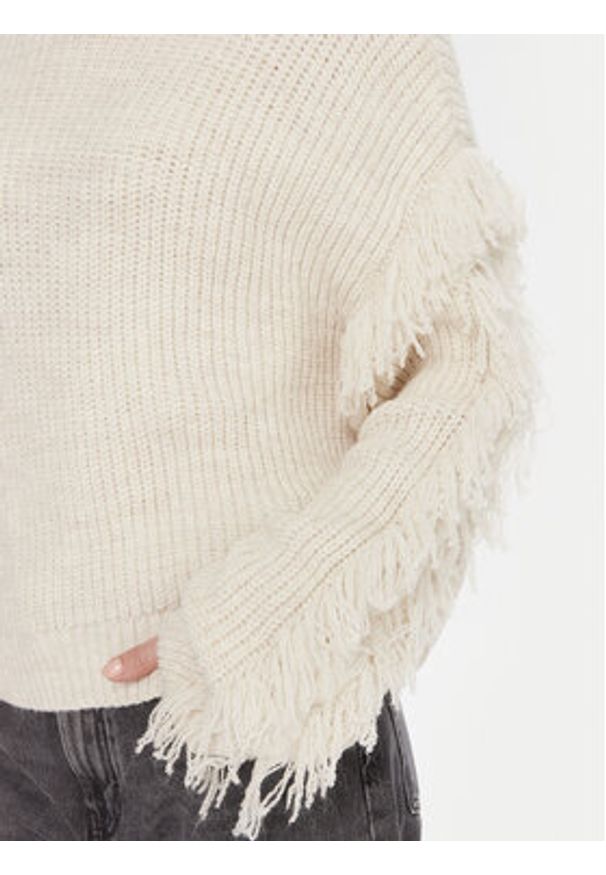 only - ONLY Sweter Molly 15363467 Beżowy Regular Fit. Kolor: beżowy. Materiał: syntetyk