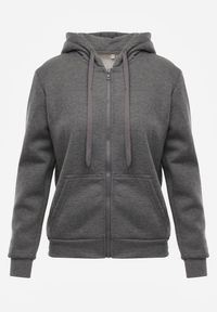 Renee - Ciemnoszara Bluza z Kapturem Harasphei. Okazja: na co dzień. Typ kołnierza: kaptur. Kolor: szary. Materiał: jeans. Styl: casual, klasyczny #8