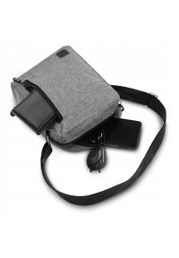 Męska, Materiałowa Torebka, Saszetka, Listonoszka - Pako Jeans - Popiel. Materiał: poliester #3