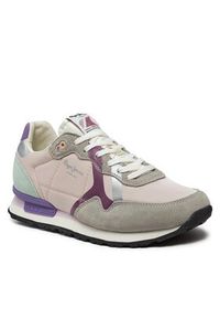 Pepe Jeans Sneakersy Brit Print W PLS40010 Szary. Kolor: szary. Materiał: skóra. Wzór: nadruk