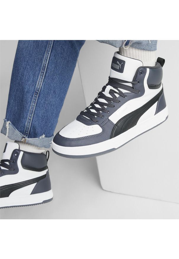 Puma - Sneakersy Caven 2.0 Mid PUMA White Black Strong Gray Silver. Kolor: czarny, szary, biały, wielokolorowy. Sezon: lato. Sport: turystyka piesza