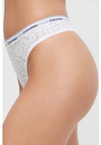 Calvin Klein Underwear stringi kolor biały z koronki. Kolor: biały. Materiał: koronka. Wzór: koronka #3