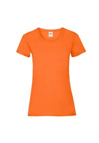 FRUIT OF THE LOOM - Koszulka Damska Valueweight. Kolor: pomarańczowy, wielokolorowy, żółty. Sport: turystyka piesza